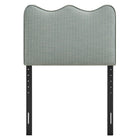 Modway Athena Striped Fabric Upholstered Twin Size Headboard - Spa Blue Stripe-Seven Adjustable Mounting Positions