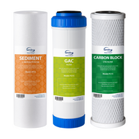 iSpring F3 Reverse Osmosis Prefilter 6-Month Supply 3-Piece Set-Individually wrapped 6 - month high capacity prefilter pack for most standard RO filtration systems