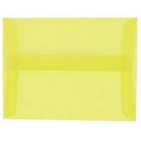 JAM Paper A2 Translucent Vellum Invitation Envelopes - 4.375" x 5.75" - Primary Yellow - 25 Pack (PACV606)-Color: Primary Yellow 