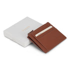 Champs Onyx Leather Zip Card Case - Brown-6 Credit card slots