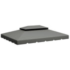 Outsunny 13' L x 10' W Gazebo Replacement Canopy Top - Light Grey-ONLY fit Outsunny 12.8' x 9.8' (3.9 x 2.9 m) gazebo SKU:01-0870,84C-101,84C-101CG,84C-144,84C-144CW