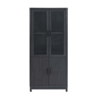 Manhattan Comfort Jodie 31" Mid-Century Modern Bookcase - Charcoal Grey-Mid-Century Modern Bookcase for Home Office, Living Room, and Extra Storage Use