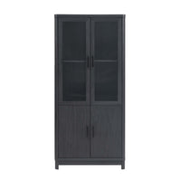 Manhattan Comfort Jodie 31" Mid-Century Modern Bookcase - Charcoal Grey-Mid-Century Modern Bookcase for Home Office, Living Room, and Extra Storage Use