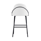 Manhattan Comfort Gracie 22" Modern Leatherette Upholstered Barstool - White and Black-Minimal Assembly Required. Hardware Included