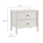 Modway Emmeline Scalloped 2-Drawer Nightstand - White-Scalloped Edge Detail