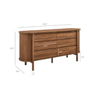 Modway Cadence 6-Drawer Curved Dresser - Walnut-Curved Wood Frame