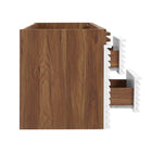 Modway Render 48" Double Sink Compatible Bathroom Vanity Cabinet - White/Walnut-Sink Basin Not Included