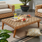 Modway Thames Outdoor Patio Wicker Outdoor Patio Rattan Coffee Table - Natural-Low-Profile Design