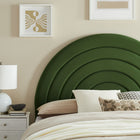 Modway Solana Arched Performance Velvet Full Headboard - Moss Green-Dense Foam Padding