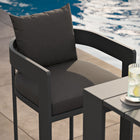 Modway Tahoe Outdoor Patio Aluminum Bar Chair - 44.5" - Charcoal-Bar-height Seating