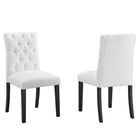 Modway Duchess Fabric Dining Chair - White - 2 Pack-Dense Foam Padding for Comfort