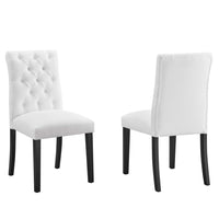 Modway Duchess Fabric Dining Chair - White - 2 Pack-Dense Foam Padding for Comfort