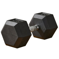 Soozier 40 lb Rubber Hex Dumbbells Weight Dumbbell Hand Weight Barbell for Body Fitness Training - Black-Help exercise your arms, shoulders, back and also strengthens your muscles