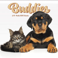 DateWorks 2026 16-Month Wall Calendar - 12" x 12" - Buddies - English-12.00" x 12.00"