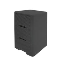 Modern Homes Rattan Style 4 Drawer Unit – Grey -Features four spacious drawers with a woven rattan-style texture, offering practical storage for clothing, accessories, toys, or household essentials.
