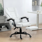 Vinsetto 7-Point Vibrating Reclining Massage Office Chair with Footrest and Swivel Wheels - White-Take a break and stretch out with a 155° recline angle