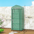 Outsunny 27" x 20" x 65" Portable Greenhouse with 4 Tier Shelves and Wheels - Green- Spacious enough to accommodate a large number of plants and flowers
 