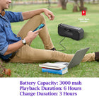 MyBat Outback Portable Rugged Waterproof Outdoor Wireless Speaker - Black-Extended Battery Life: Provides up to 6 hours of non stop playback on a single charge.​