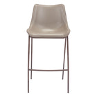 Zuo Magnus Barstool - Brown/Walnut - Set of 2-Plush and durable faux leather fabric