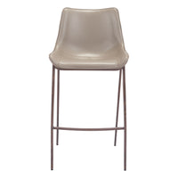 Zuo Magnus Barstool - Brown/Walnut - Set of 2-Plush and durable faux leather fabric