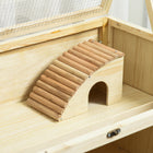 PawHut Wooden Hamster Cage 3-Tier Rat Cage with Openable Roof - Natural Wood-Colour: Natural Wood