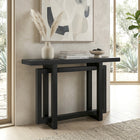 Hudson&Canal Breslow 44"W Console Table - Black Grain-Finished in wood-look black grain