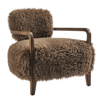 Modway Zinnia Faux Fur Accent Chair - Brown-Faux Fur Upholstery