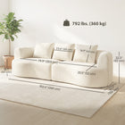 HOMCOM 102" Chenille Upholstered 3 Seater Boneless Sofa Couch - Cream White-Smooth curves and minimalist design elevate modern living spaces  