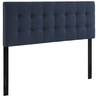 Modway Emily Upholstered Fabric Queen Headboard - Navy-Elegantly tufted button headboard