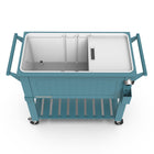 Permasteel 80 qt Furniture Style Patio Cooler with Divider - Teal-Drain plug allows for easy emptying of melted ice and excess water
