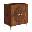 Modway Vernon 30" Fluted Wood Vanity Cabinet Without Sink - Walnut-Sink Basin Not Included
