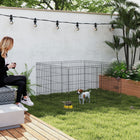 PawHut 8-Panel Foldable Dog Playpen with Bottom Pad & Top Cover - 30" H-Top cover combines mesh and sunproof fabric for versatile protection
