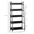 HOMCOM Modern Bookshelf Storage with 5-Tier Wide Shelving - Black-Ideal for living room, study and bedroom 