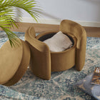 Modway Nebula Upholstered Performance Velvet Ottoman - Cognac-Removable Seat