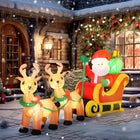 HOMCOM 8' Lit Inflatable Santa with Reindeer Christmas Yard Decoration-LED lights create a jolly, magical, and eye-catching effect 