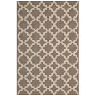 Modway Cerelia Moroccan Trellis Indoor/Outdoor Area Rug - 9 ft W x 12 ft L - Light/Dark Beige-Moroccan Trellis Area Rug
