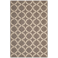 Modway Cerelia Moroccan Trellis Indoor/Outdoor Area Rug - 9 ft W x 12 ft L - Light/Dark Beige-Moroccan Trellis Area Rug