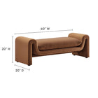 Modway Waverly Performance Velvet Bench - Brown-Performance Velvet Upholstery