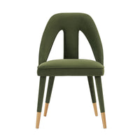 Manhattan Comfort Neda 20.87" Modern Velvet Upholstered Dining Chair - Olive Green-Modern Dining Chair for Dining Room and Task Chair Usage