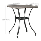 Outsunny Patio Wicker Dining Table with Umbrella Hole - Light Grey-Constructed for long-lasting use