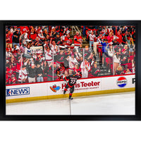 Logan Stankoven Hurricanes 2025 Playoffs - Framed Canvas - 31" x 22"-Premium canvas print with gallery-wrapped edges