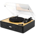 House of Marley Rise Up Bluetooth Turntable with Built in Speakers - Black-Built-In Stereo Speakers - Listen straight from the box without extra equipment
