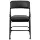 Flash Furniture HERCULES Series Curved Triple Braced & Double-Hinged Black Vinyl Metal Folding Chair-Padded Metal Folding Chair