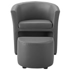 Modway Divulge Armchair and Ottoman - Grey-7