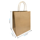 Reliabag Paper Bags - Twist Handles - 10" W x 7" D x 12" H - Kraft - 250 Pack-Re-enforced Twisted Twine Handles