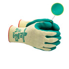 Atlas Natural Rubber Latex Rough Grip Glove - Poly/Cotton Liner - Green/Yellow - Small -Rough Grip