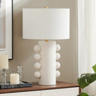 Hudson&Canal Jurrah 27" Tall Ceramic Table Lamp with Fabric Shade - Matte White/White-Clean with a soft, dry cloth and no harsh chemicals or abrasive cleaning materials