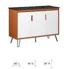 Modway Energize 48" Bathroom Vanity - Cherry/White/Black-Ceramic Sink Basin with 8" Centerset Holes