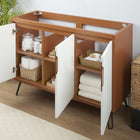 Modway Energize 48" Double or Single Sink Compatible Bathroom Vanity Cabinet - Cherry/White-Soft-Close Doors