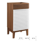 Modway Render 18" Bathroom Vanity Cabinet - White/Walnut-Adustable Storage Shelf